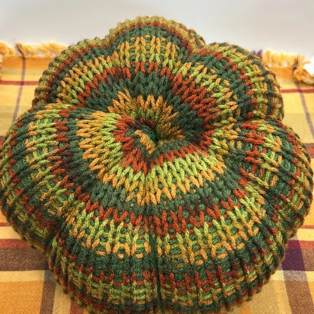 Multicolor Handmade Knit Pumpkin Decor